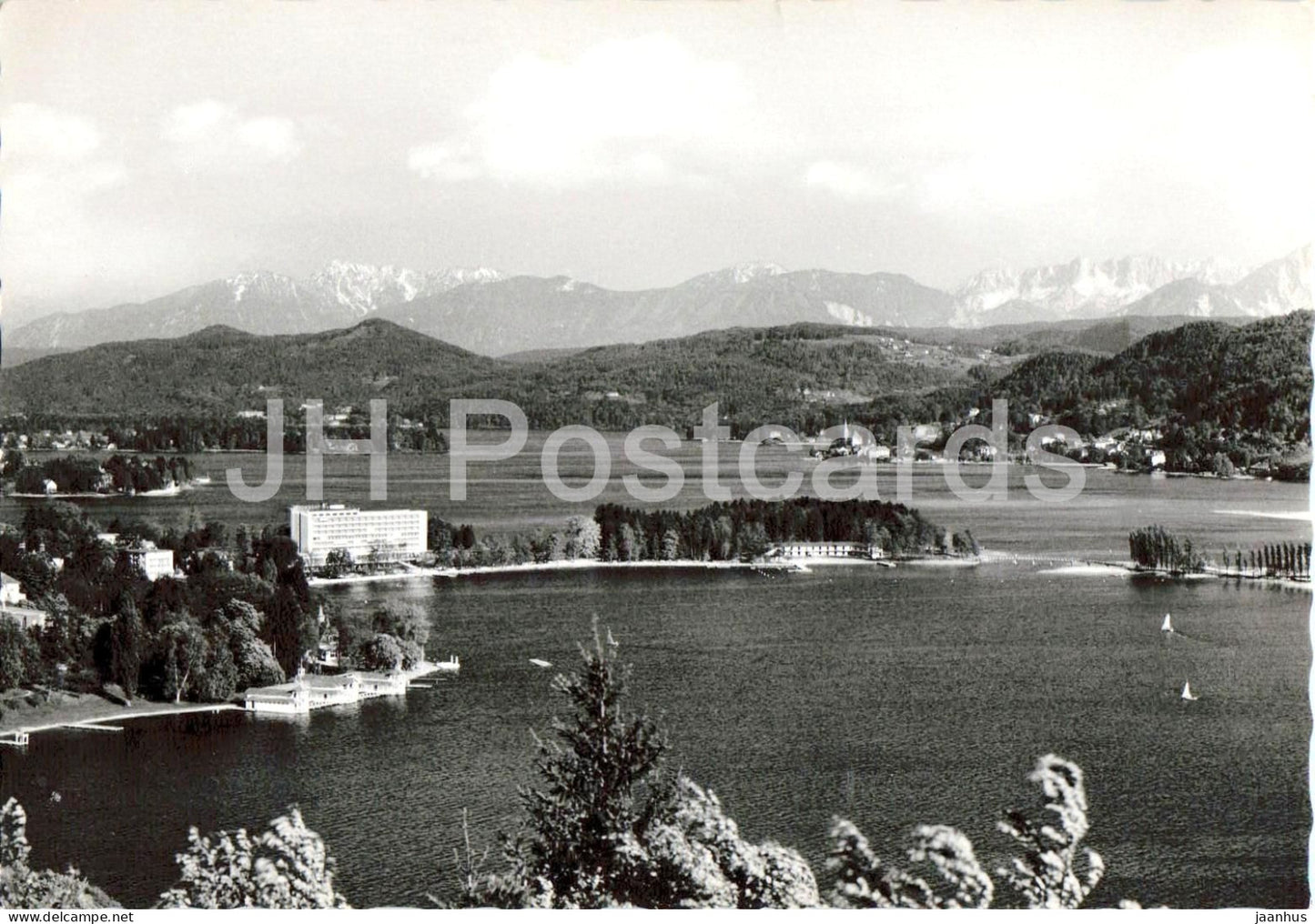 Kurort Portschach am Worthersee mit Karawanken 2141 m Karnten - resort town - 3765 - old postcard - Austria - unused - JH Postcards