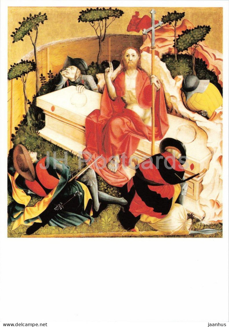 painting by Hans Multscher - The Resurrection - Die Auferstehung - German art - Germany - unused - JH Postcards