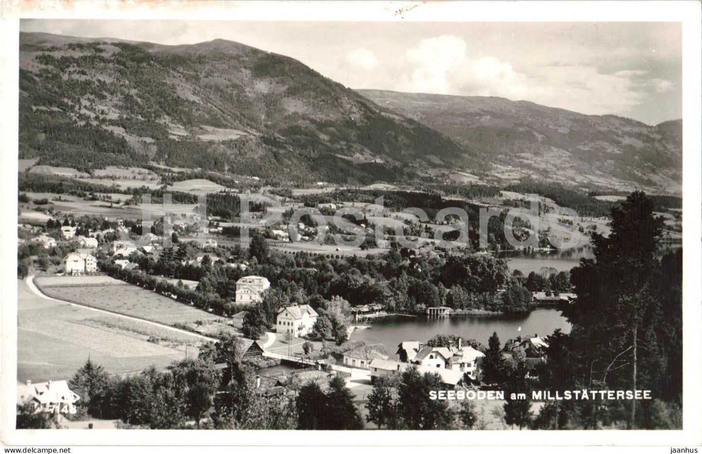 Seeboden am Millstattersee - village - lake view - mountains - old postcard - 1936 - Austria - unused - JH Postcards