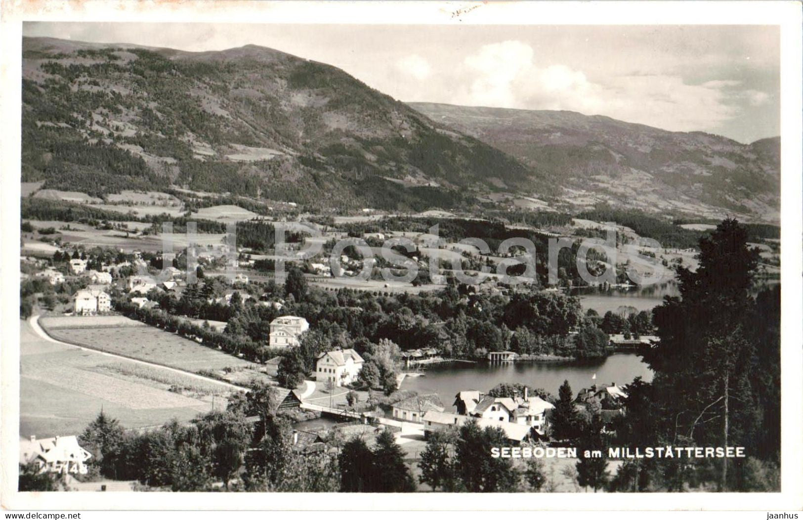 Seeboden am Millstattersee - village - lake view - mountains - old postcard - 1936 - Austria - unused - JH Postcards