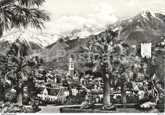 Merano - Meran panorama - town view - mountains - palm trees - 33301 - 1970 - Italy - used - JH Postcards