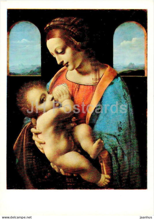 painting by Leonardo da Vinci - Madonna Litta - Italian art - 1972 - Russia USSR - unused - JH Postcards