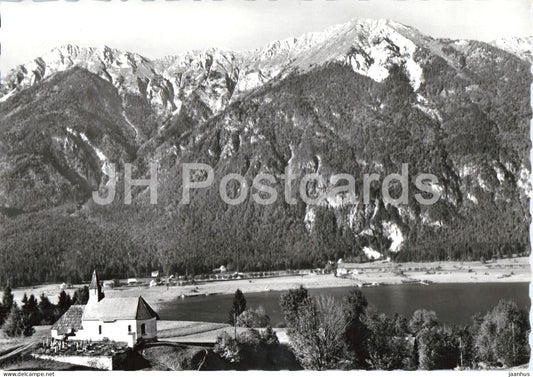 Presseggersee mit Spitzegel 2118 m - Karnten - lake - mountains - panorama - 3851 - 1963 - Austria - used - JH Postcards