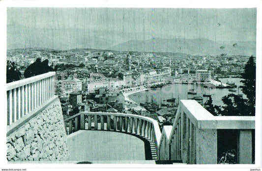 Split - harbor - city panorama - coast - old postcard - Croatia - unused - JH Postcards