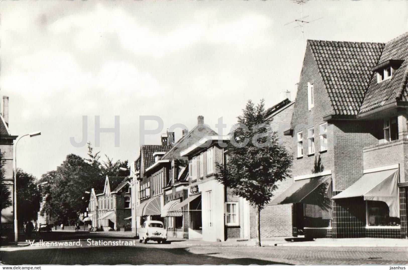 Valkenswaard - Stationsstraat - Station Street - street view - car - old postcard - 1963 - Netherlands - used - JH Postcards