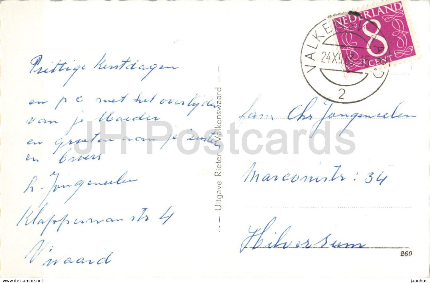 Valkenswaard - Stationsstraat - Rue de la gare - vue de la rue - voiture - vieille carte postale - 1963 - Pays-Bas - usagée