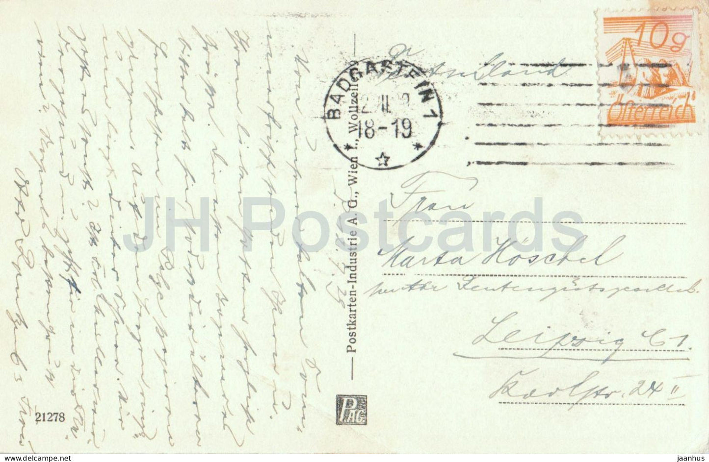 Bad Gastein - Hohe Brucke - bridge - waterfall - mountain gorge - 21278 - old postcard - Austria - used