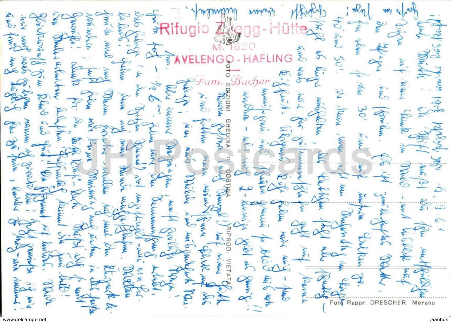 Avelengo 1298 bei Meran - Hafling bei Meran - Dorf - Kirche - Alpenlandschaft - 102-7 - 1961 - Italien - gebraucht