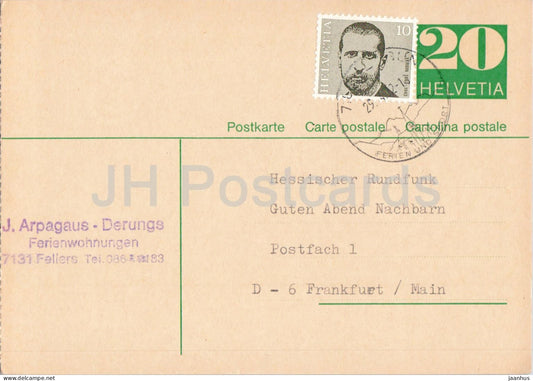 Guten Abend Nachbarn - Hessischer Rundfunk - postal stationery - 8 - 1972 - Switzerland - used - JH Postcards