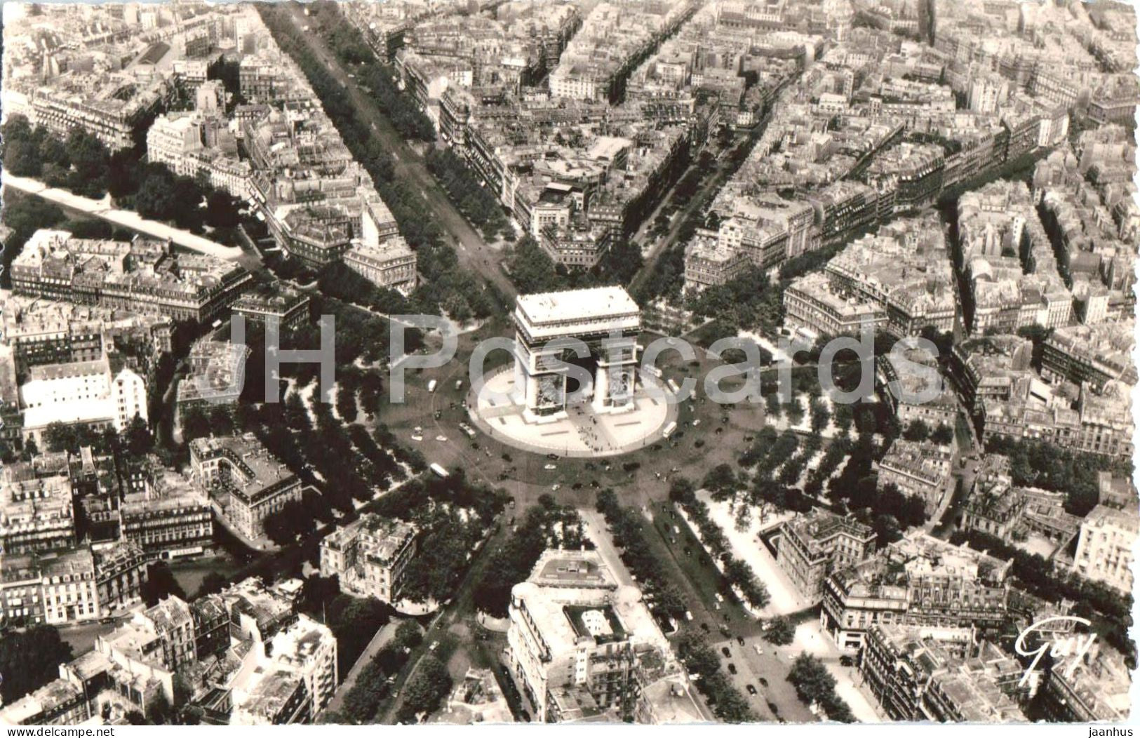 Paris - a place de l'Etoile et l'arc de triomphe - Champs Elysees - 3531 - old postcard - France - unused - JH Postcards