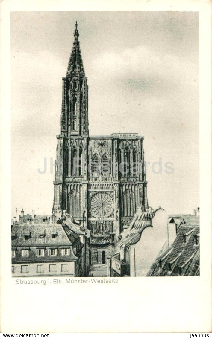 Strassburg - Strasbourg - Munster Westseite - cathedral west side - WWI - Feldpost - 16 - 1916 - France - used - JH Postcards