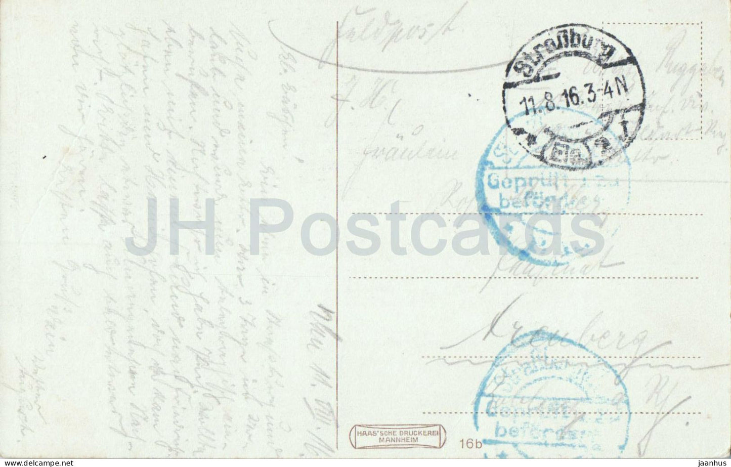 Strasbourg - Strasbourg - Munster Westseite - cathédrale côté ouest - Première Guerre mondiale - Feldpost - 16 - 1916 - France - utilisé 