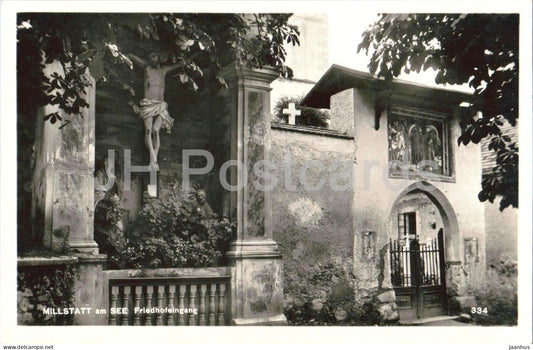 Millstatt am See - Friedhofeingang - cemetery - 334 - old postcard - 1927 - Austria - unused - JH Postcards