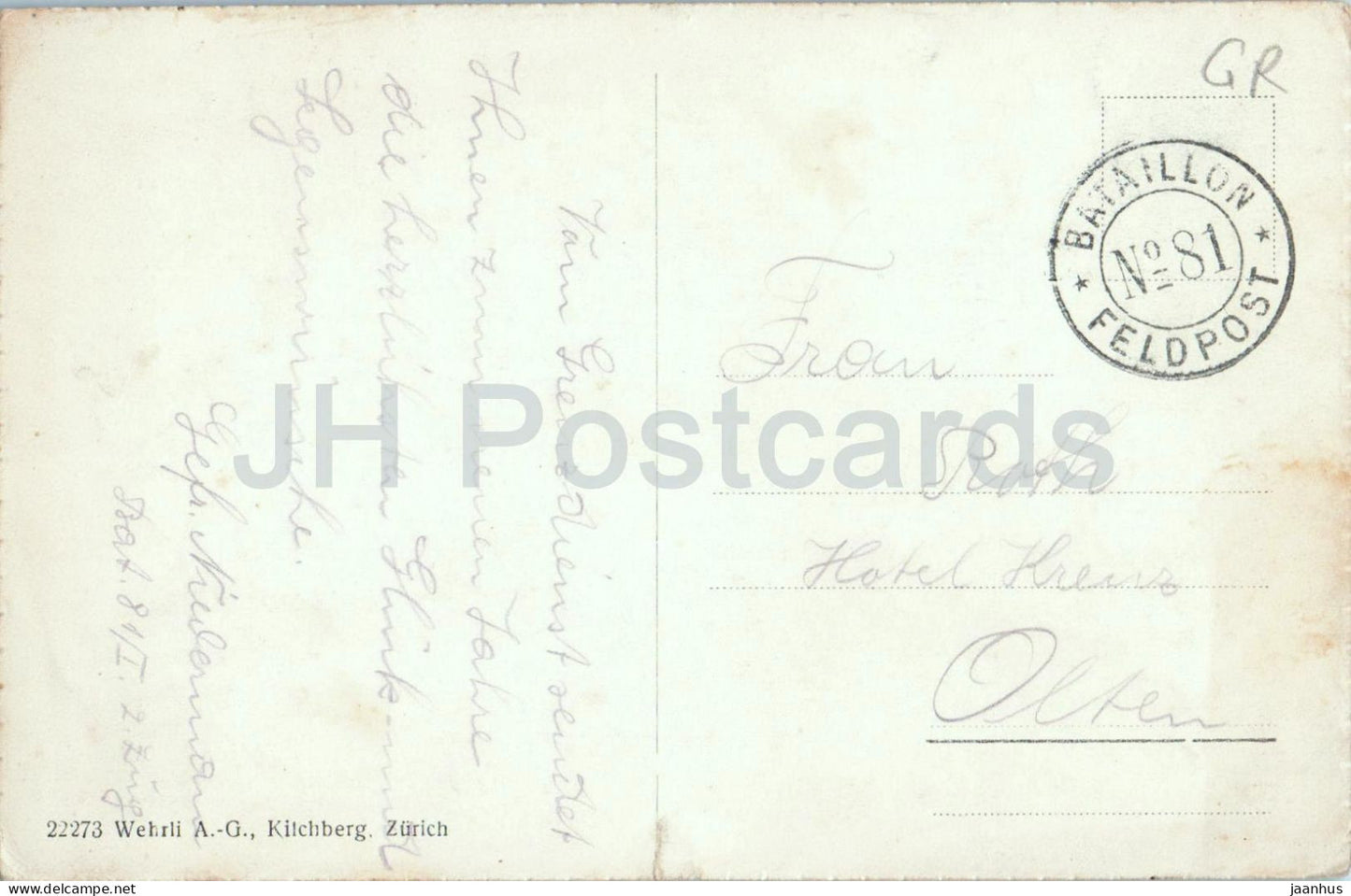 Pontresina – Winteransicht – Engadiner Alpen – Schneelandschaft – Feldpost – Militärpost – alte Postkarte – Schweiz – gebraucht 