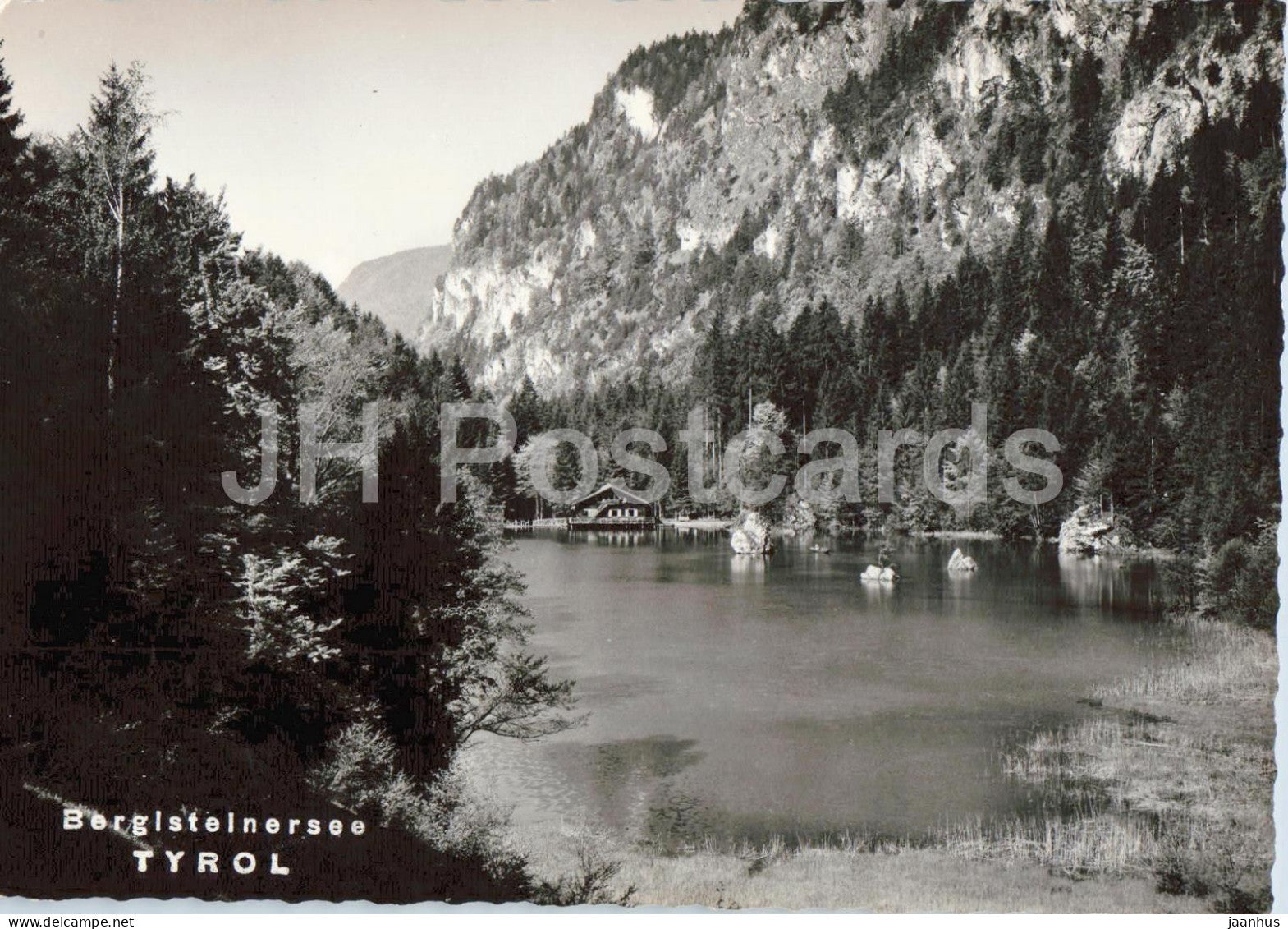 Berglsteinersee - Tyrol - Tirol - lake - forest - mountains - alpine landscape - 76343 - old postcard - Austria - used - JH Postcards