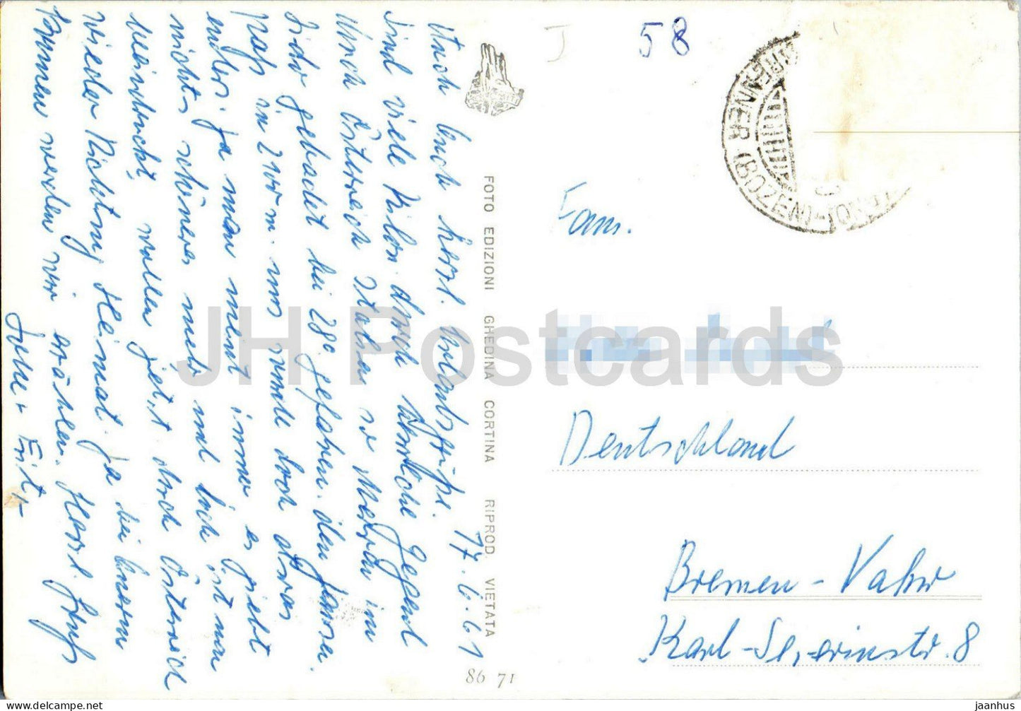 Brennero Brennerpass 1372 m- Brenner Pass - mountain pass - alpine village car - multiview - 8671 - 1961 - Italy - used