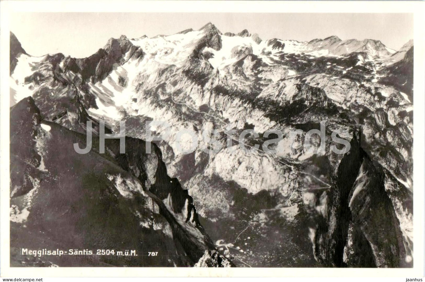 Megglisalp Santis 2504 m - mountains - Alps - 787 - old postcard - 1931 - Switzerland - used - JH Postcards