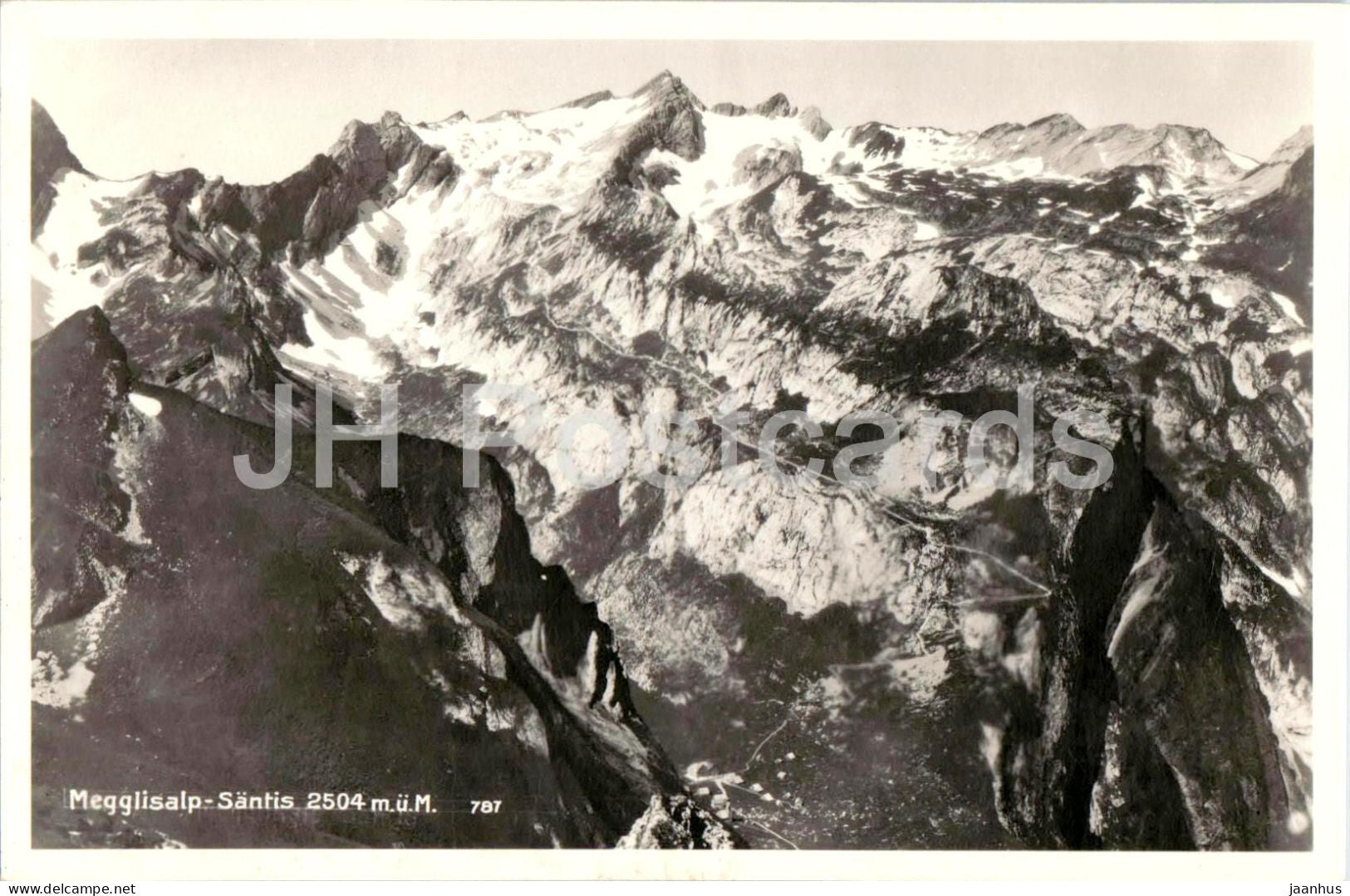 Megglisalp Santis 2504 m - mountains - Alps - 787 - old postcard - 1931 - Switzerland - used - JH Postcards