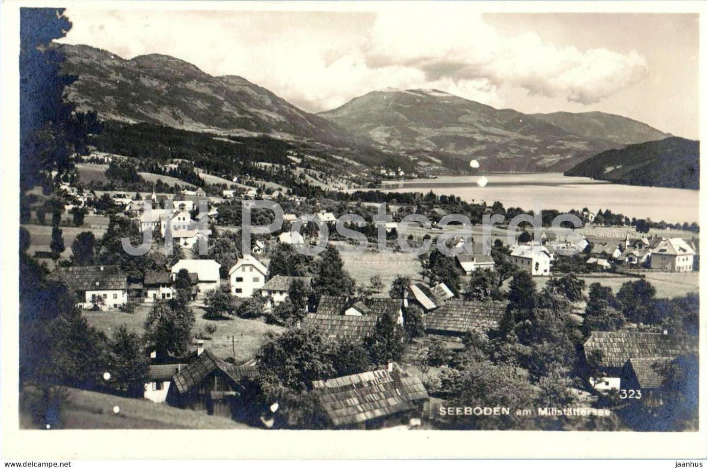Seeboden am Millstattersee - village - lake view - mountains - 323 - old postcard - 1920s - Austria - used - JH Postcards