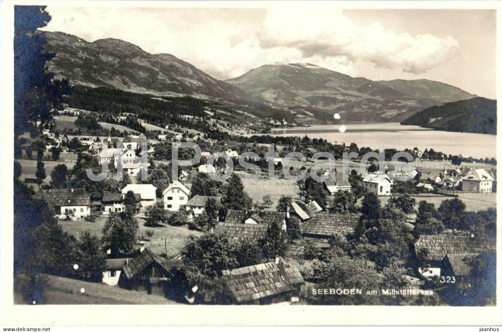 Seeboden am Millstattersee - village - lake view - mountains - 323 - old postcard - 1920s - Austria - used - JH Postcards