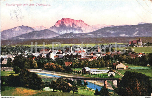Vocklabruck mit dem Traunstein - landscape - mountains - old postcard - 1911 - Austria - used - JH Postcards
