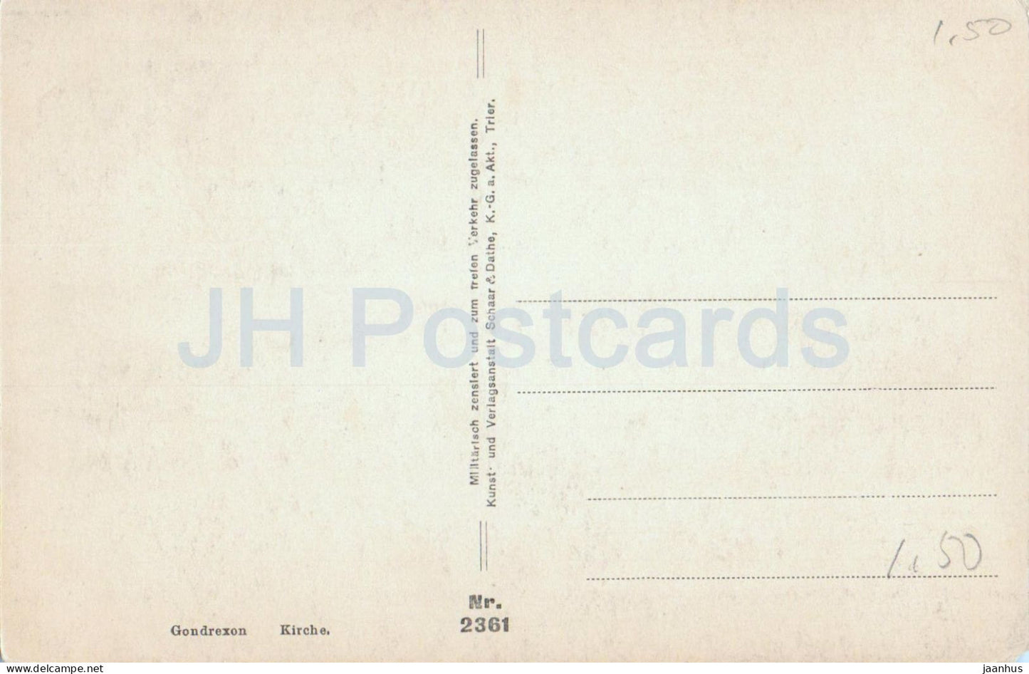 Église de Gondrexon - Carte postale ancienne - France - Première Guerre mondiale - 2361 - non utilisée