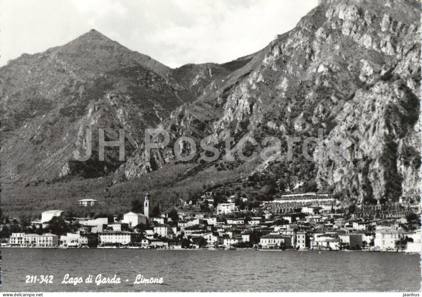 Lago di Garda - Limone - lake - village - mountain panorama - 211-34 - 1961 - Italy - used - JH Postcards