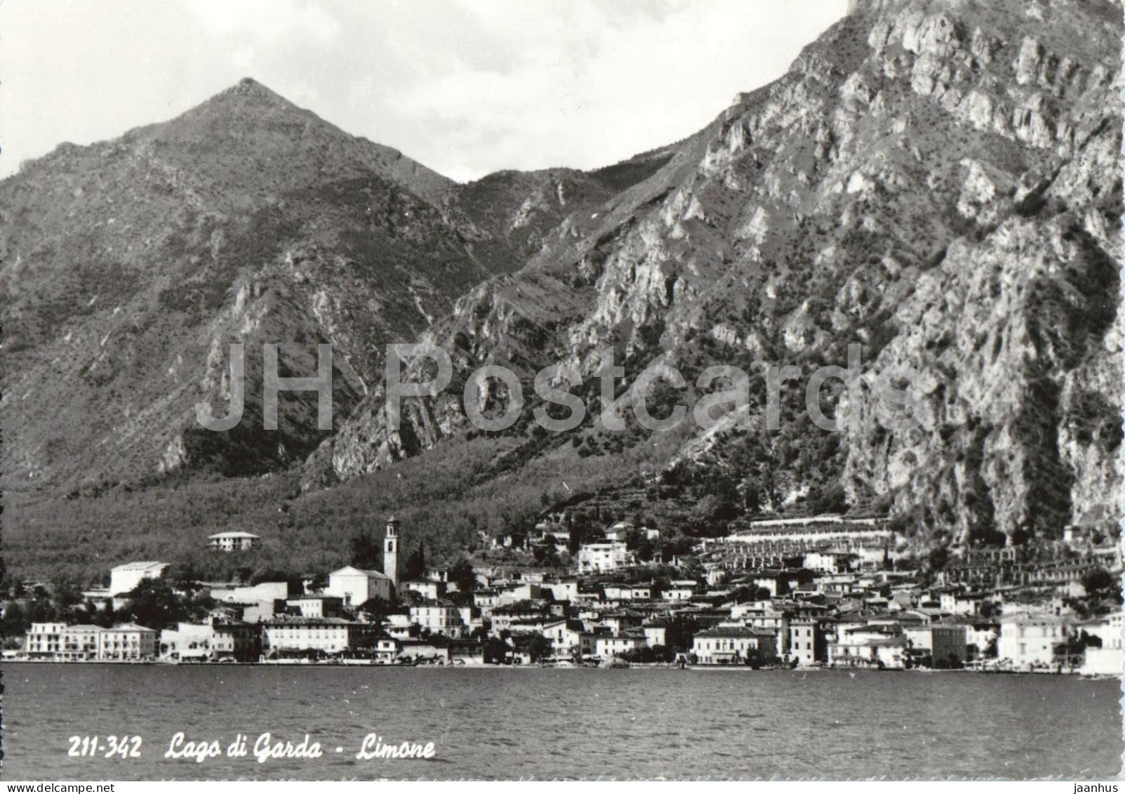 Lago di Garda - Limone - lake - village - mountain panorama - 211-34 - 1961 - Italy - used - JH Postcards