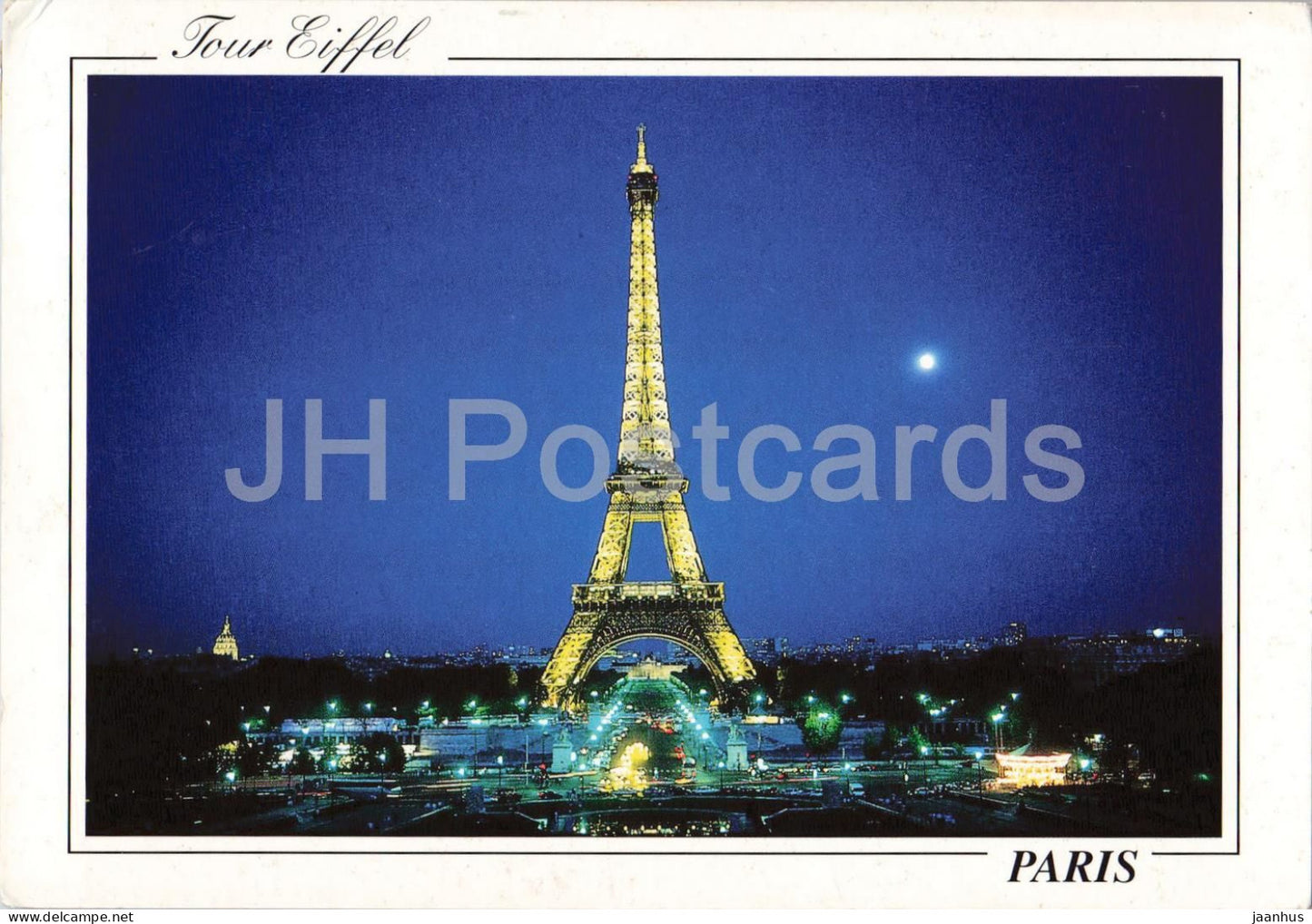 Paris - la nuit - La Tour Eiffel illuminee - Paris at night - The illuminated Eiffel Tower - 1999 - France - used - JH Postcards