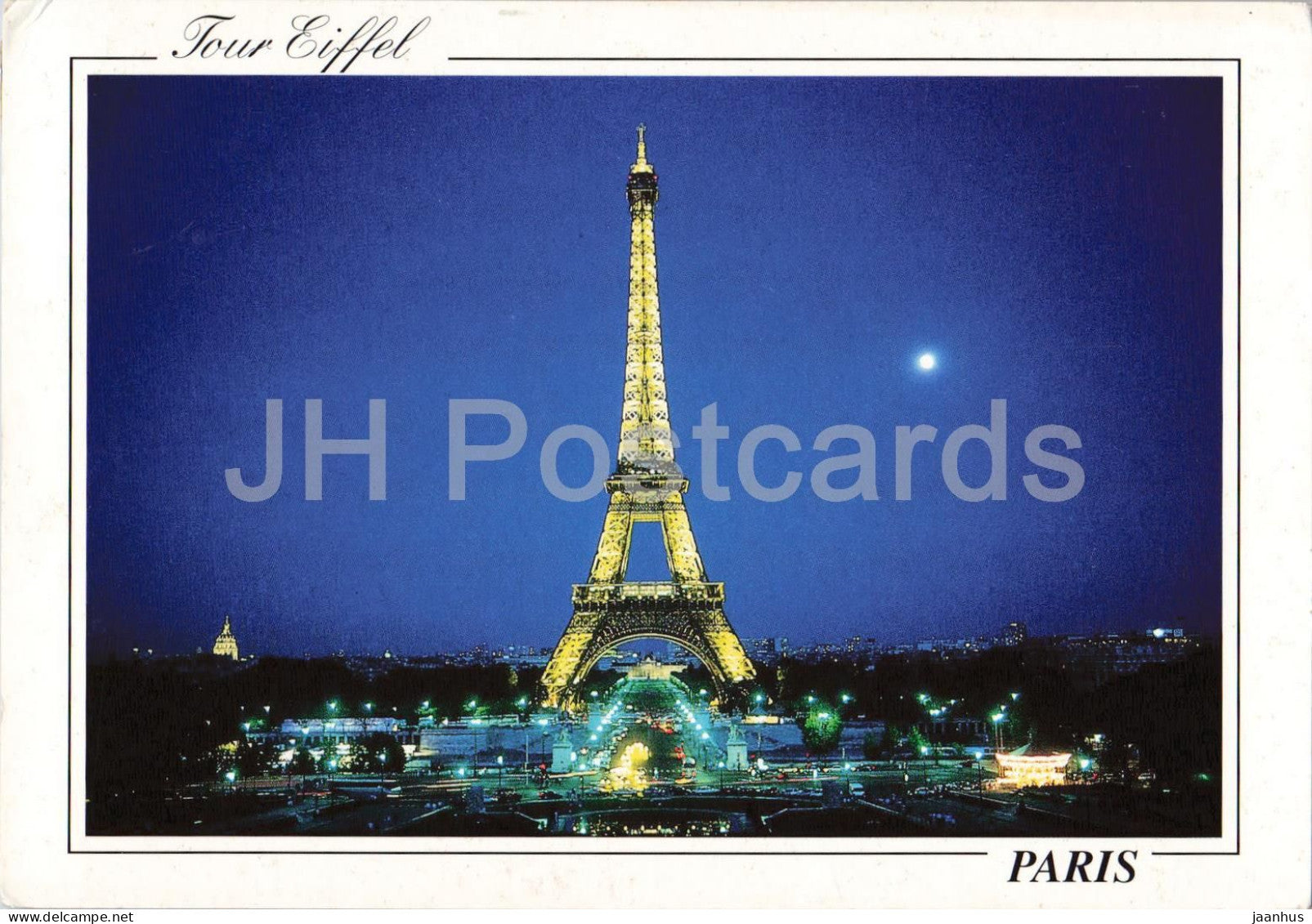 Paris - la nuit - La Tour Eiffel illuminee - Paris at night - The illuminated Eiffel Tower - 1999 - France - used - JH Postcards