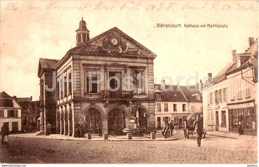Blerancourt - Rathaus mit Marktplatz - Town Hall with Market Square - WWI - Feldpost old postcard - 1916 - France - used - JH Postcards