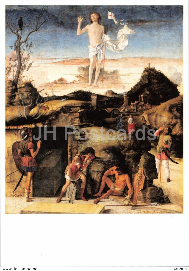 painting by Giovanni Bellini - The Resurrection of Christ - Die Auferstehung Christi - military - Germany - unused - JH Postcards