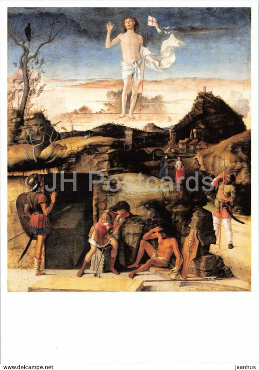 painting by Giovanni Bellini - The Resurrection of Christ - Die Auferstehung Christi - military - Germany - unused - JH Postcards