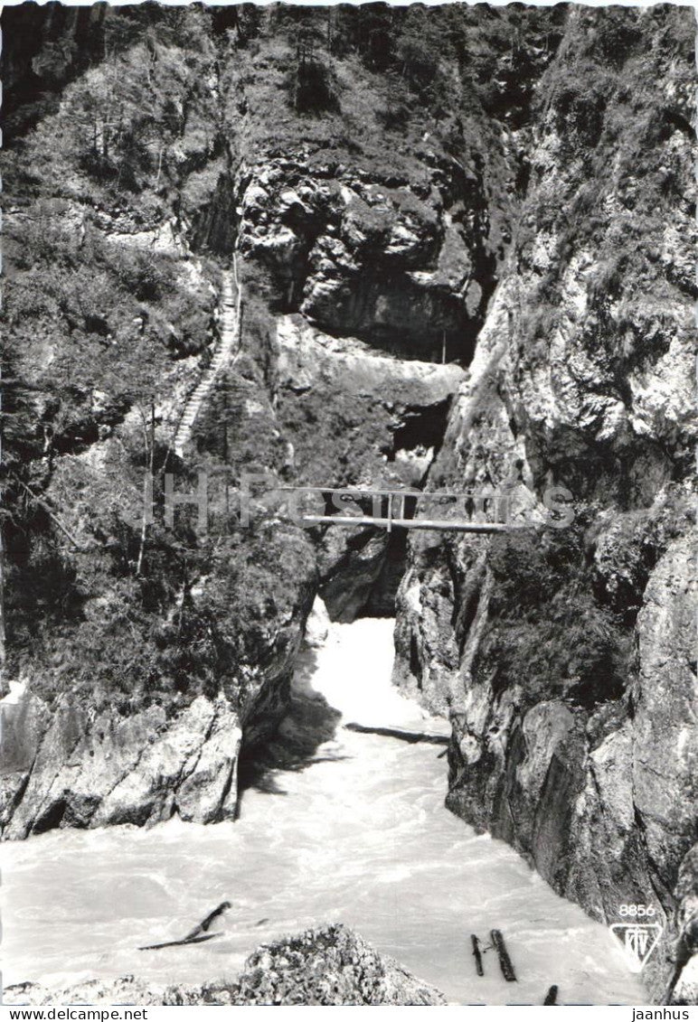 Kramsach - Triftsteig - Tirol - gorge - river - rocks - footbridge - 8856  - old postcard - Austria - unused - JH Postcards