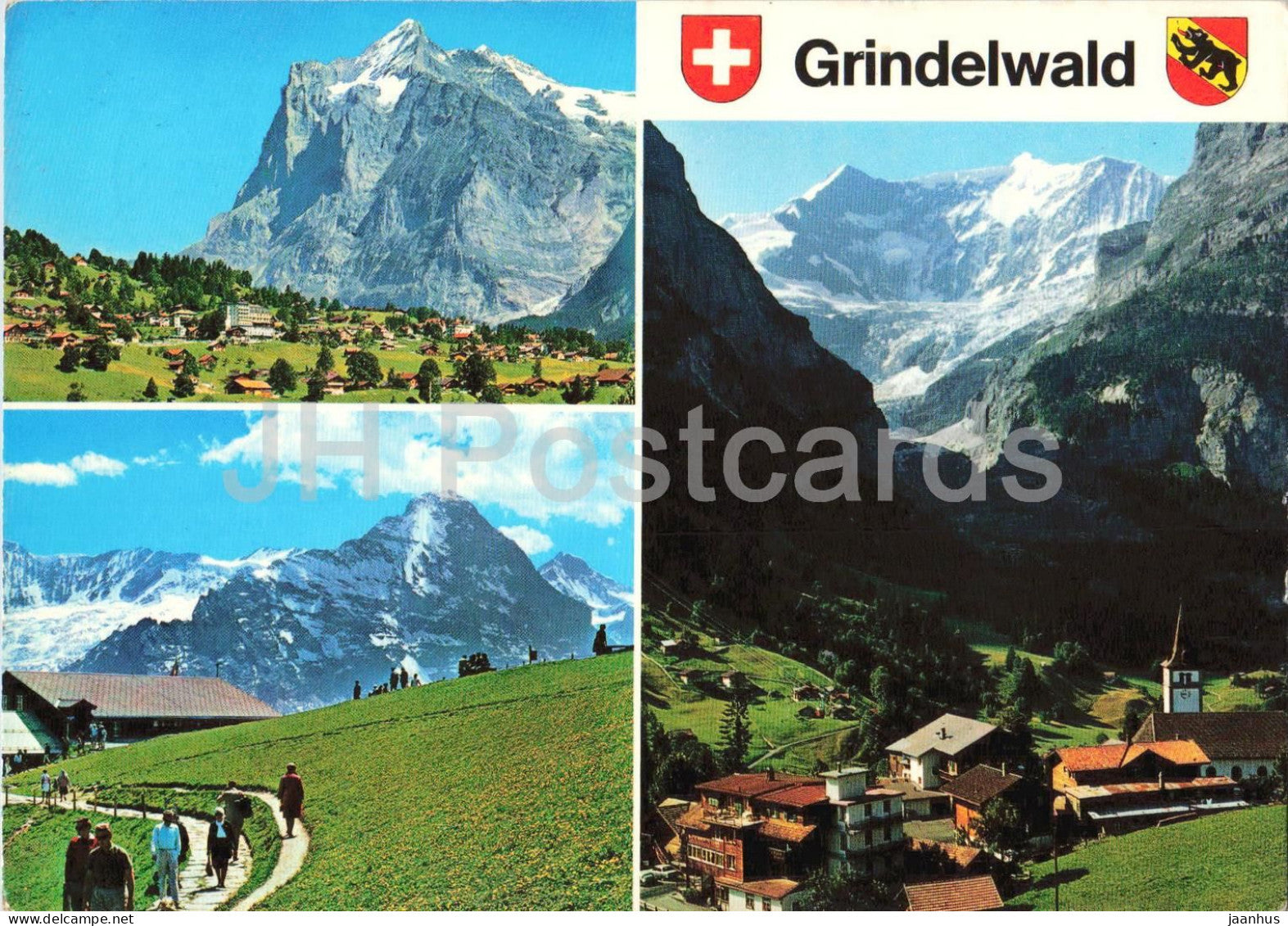 Grindelwald - Wetterhorn Bergstation First Fiescherhorner - multiview - 38878 - 1981 - Switzerland - used - JH Postcards