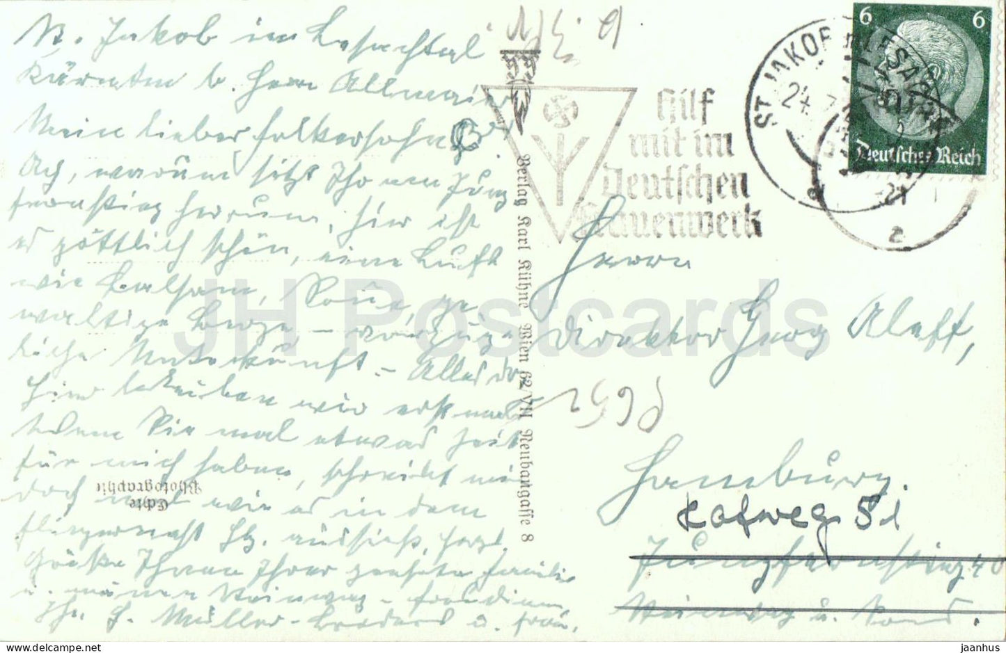 Untere Valentin Alpe mit Kellerwand - Montagnes - Refuge de montagne - 6452 - carte postale ancienne - années 1930 - Autriche - utilisé 