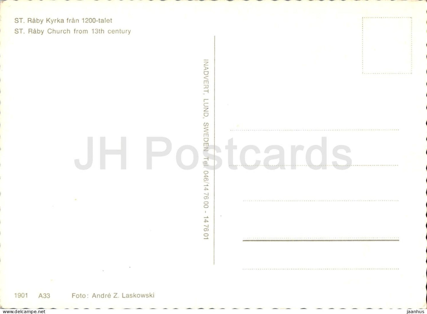 St Raby Kyrka - church - multview - 1901 - Sweden - unused