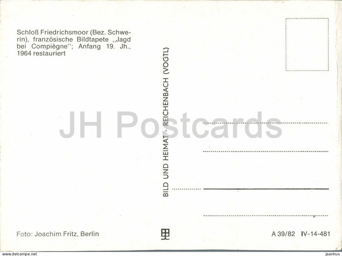 French pictorial wallpaper - Hunt near Compiegne - Jagd bei Compiegne - horse - dog - 1982 - Germany DDR - unused