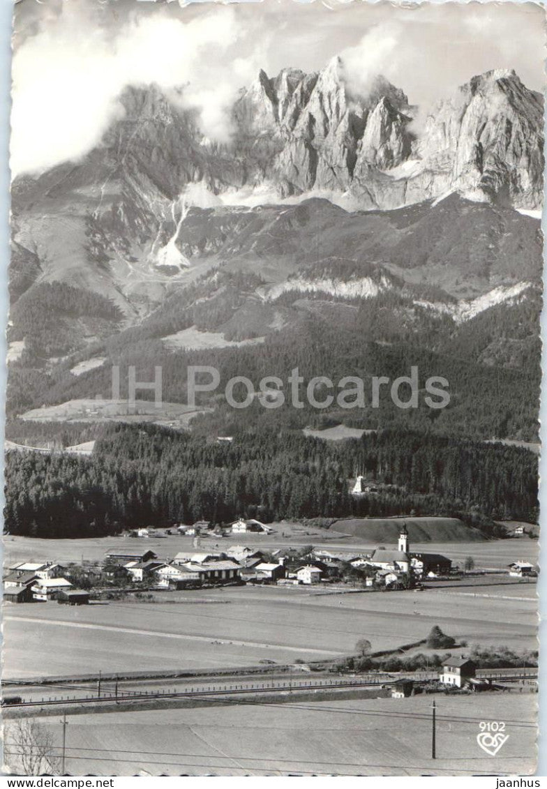 Luftkurort Oberndorf bei Kitzbuhel - Tirol - mit Wildem Kaiser - 9102 - old postcard - 1953 - Austria - used - JH Postcards