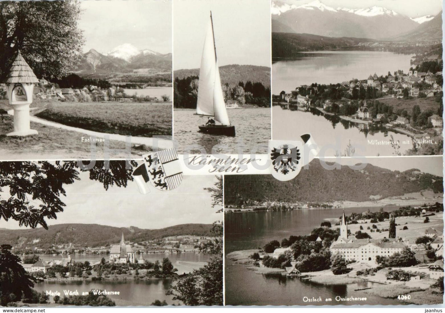Karntner Seen - Fockersee - Worthersee - Ossiachersee - Millstattersee - 4060 - old postcard - Austria - unused - JH Postcards
