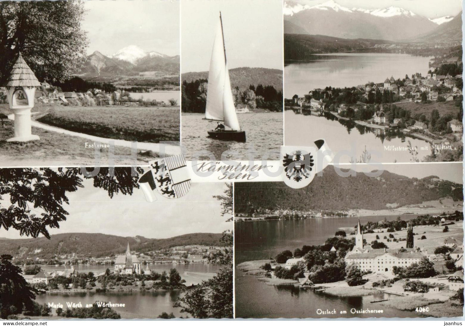 Karntner Seen - Fockersee - Worthersee - Ossiachersee - Millstattersee - 4060 - old postcard - Austria - unused - JH Postcards