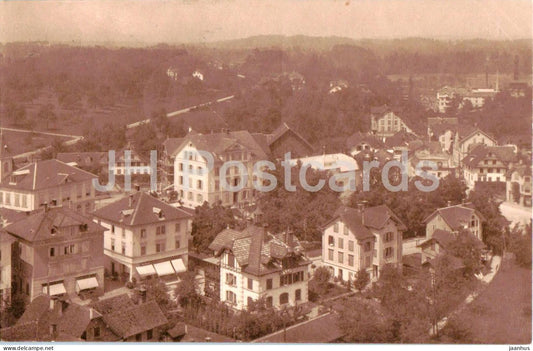 Cham - houses - aerial view - old postcard - 1924 - Switzerland - used - JH Postcards