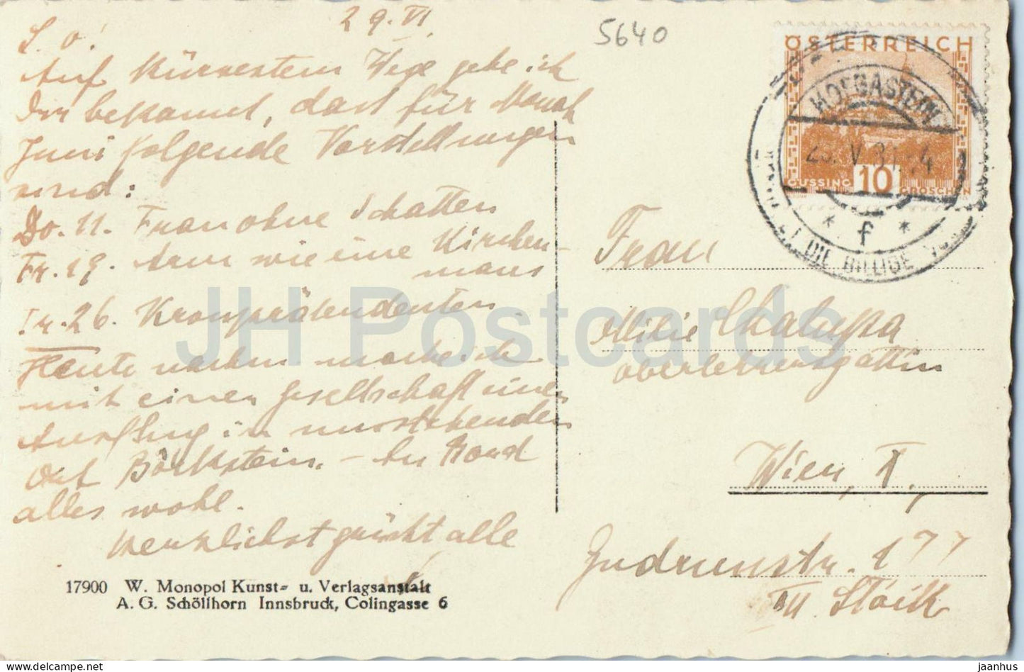 Kurort Bockstein 1127 m gegen das Anlauftal und Ankogelgruppe 3263 m - 17900 - carte postale ancienne - 1931 - Autriche - utilisé 