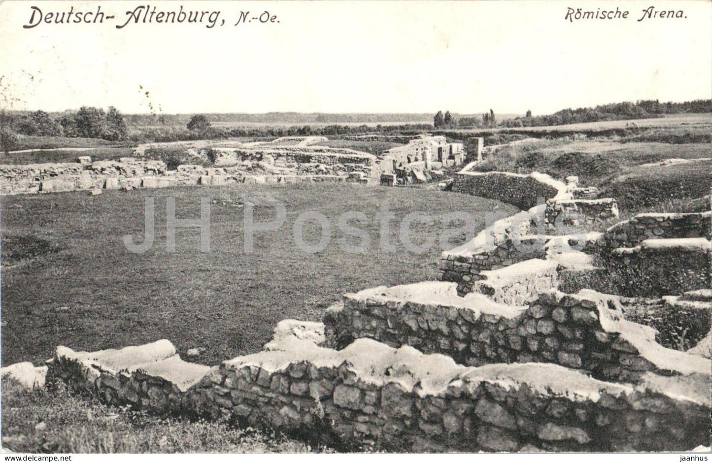 Deutsch Altenburg - Romische Arena - Roman arena - Carnutum - ancient world - old postcard - 1910 - Austria - used - JH Postcards