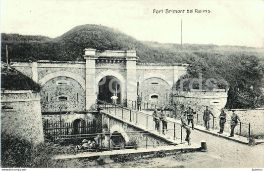 Fort Brimont bei Reims - WWI - fortress - soldiers - military site - 679 - old postcard - France - unused - JH Postcards