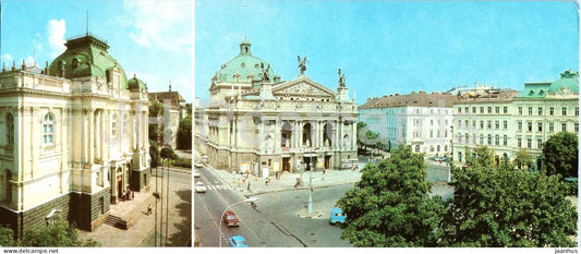 Lviv - Lenin Museum Branch - Academic Opera and Ballet Theatre - 1985 - USSR Ukraine - unused - JH Postcards
