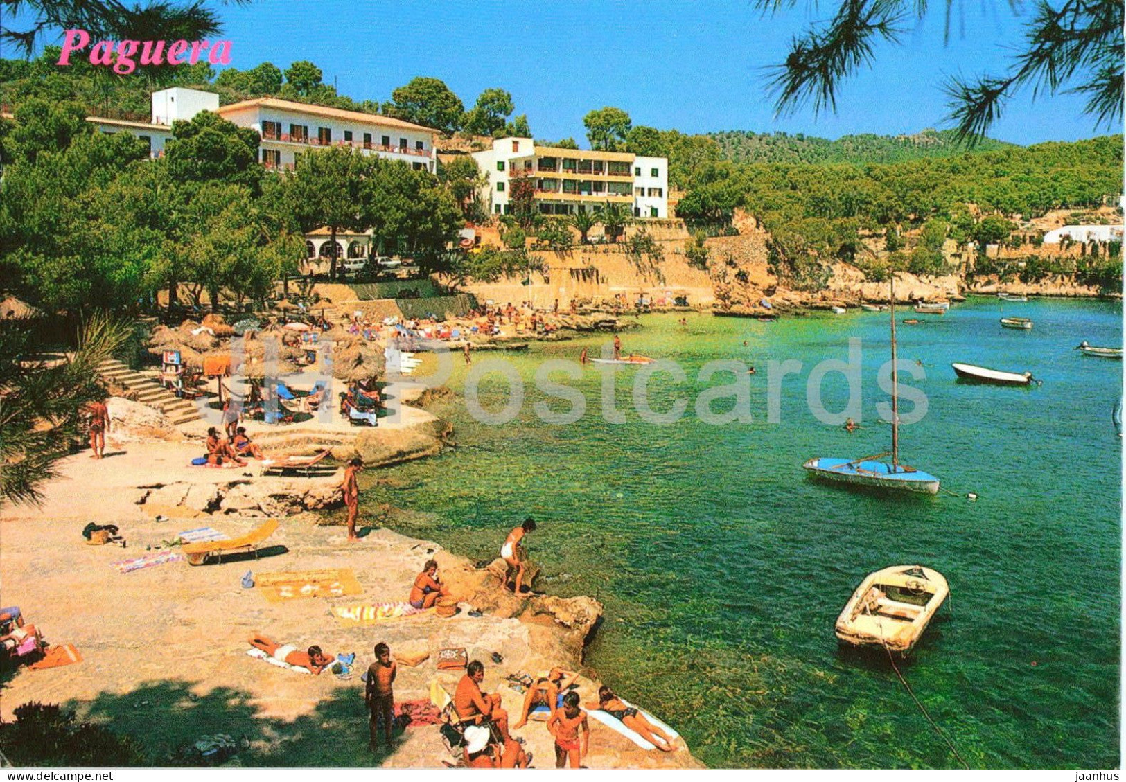 Paguera - Cala Fornells - bay beach - boats - 2919 - 1984 - Spain - used - JH Postcards