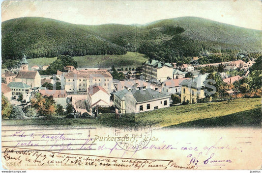 Purkersdorf - panoramic town view with forest hills - No. 4286 - old postcard - 1902 - Austria - used - JH Postcards