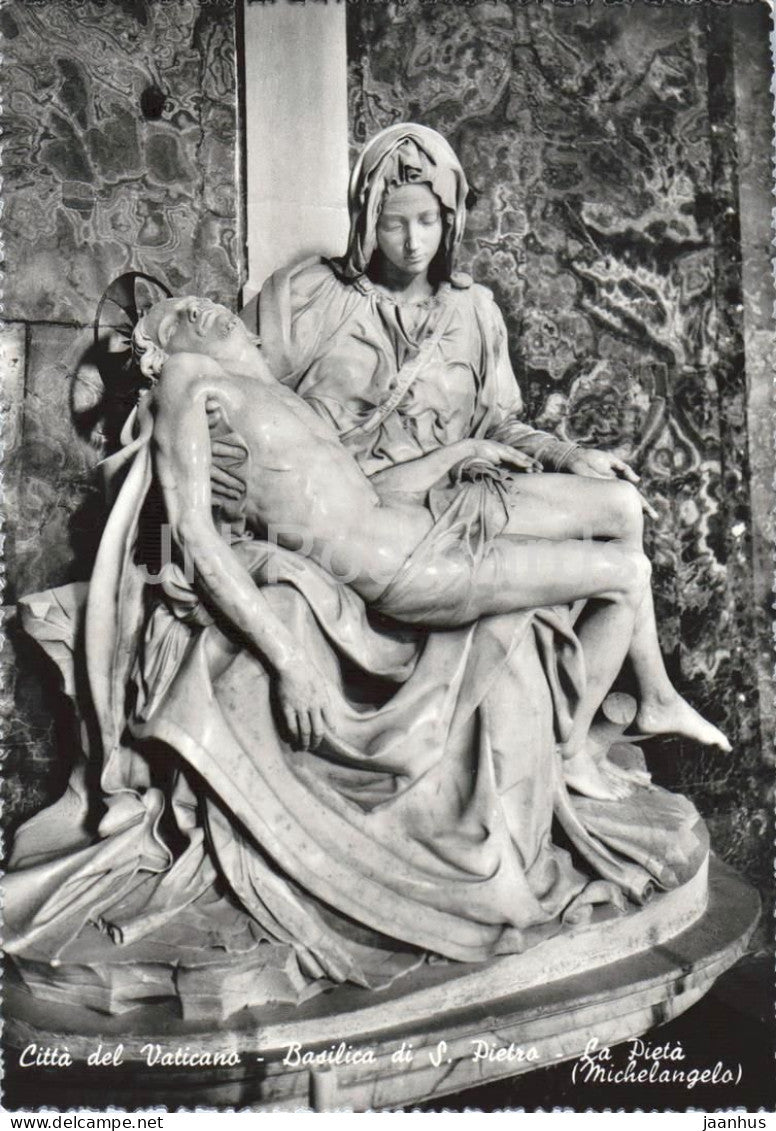 Roma - Rome - Vatican - Basilica di S. Pietro - La Pieta di Michelangelo - sculpture 85 - old postcard - Italy - unused - JH Postcards
