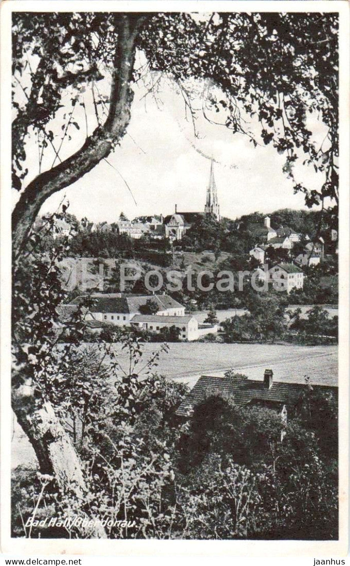 Bad Hall - Oberdonau - town view with church - old postcard - 1941 - Austria - used - JH Postcards